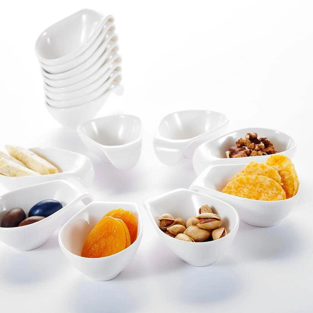 3.75 in. White Porcelain Ramekins Souffle Dishes Serving Bowls (Set of 16) by MALACASA 2 3.75 in. White Porcelain Ramekins Souffle Dishes Serving Bowls (Set of 16) by MALACASA - Image 2