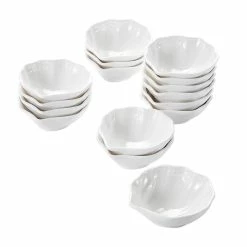 3.5 in. Porcelain White Ramekins Souffle Dishes Serving Bowls by MALACASA