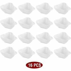 3 in. White Porcelain Ramekins Souffle Dishes Serving Bowls (Set of 16) by MALACASA -Cheap Bakeware Store white malacasa ramekins ramekin dish 032 fa 1000