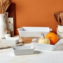 4 Piece Rectangular White Stoneware Baker Set with Handles by Mason Craft and More -Cheap Bakeware Store white mason craft and more bakeware sets ttu q7679 ec 1f 1000