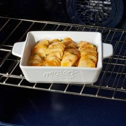 4 Piece Rectangular White Stoneware Baker Set with Handles by Mason Craft and More -Cheap Bakeware Store white mason craft and more bakeware sets ttu q7679 ec 4f 1000