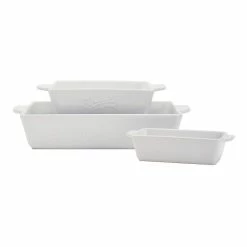 3-Piece Rectangular Ceramic Baker Set with Handles by Mason Craft and More -Cheap Bakeware Store white mason craft and more bakeware sets ttu u7999 ec c3 1000