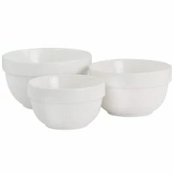 3-Piece White Everyday Small Ceramic Bowl Set by MARTHA STEWART