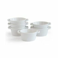 OAB Lily 6-Piece Porcelain Handled Ramekin Set by Over and Back
