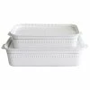4-Piece Rectangular White Porcelain Baking Set by Over and Back