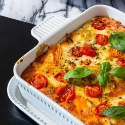 4-Piece Rectangular White Porcelain Baking Set by Over and Back -Cheap Bakeware Store white over and back bakeware sets 934430 fa 1000