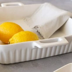 7-Piece Square White Porcelain Baking Set (Set of 7) by Over and Back -Cheap Bakeware Store white over and back bakeware sets 934690 1f 1000