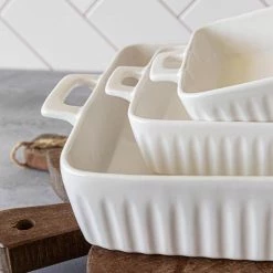 7-Piece Square White Porcelain Baking Set (Set of 7) by Over and Back -Cheap Bakeware Store white over and back bakeware sets 934690 44 1000