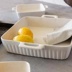 7-Piece Square White Porcelain Baking Set (Set of 7) by Over and Back -Cheap Bakeware Store white over and back bakeware sets 934690 4f 1000