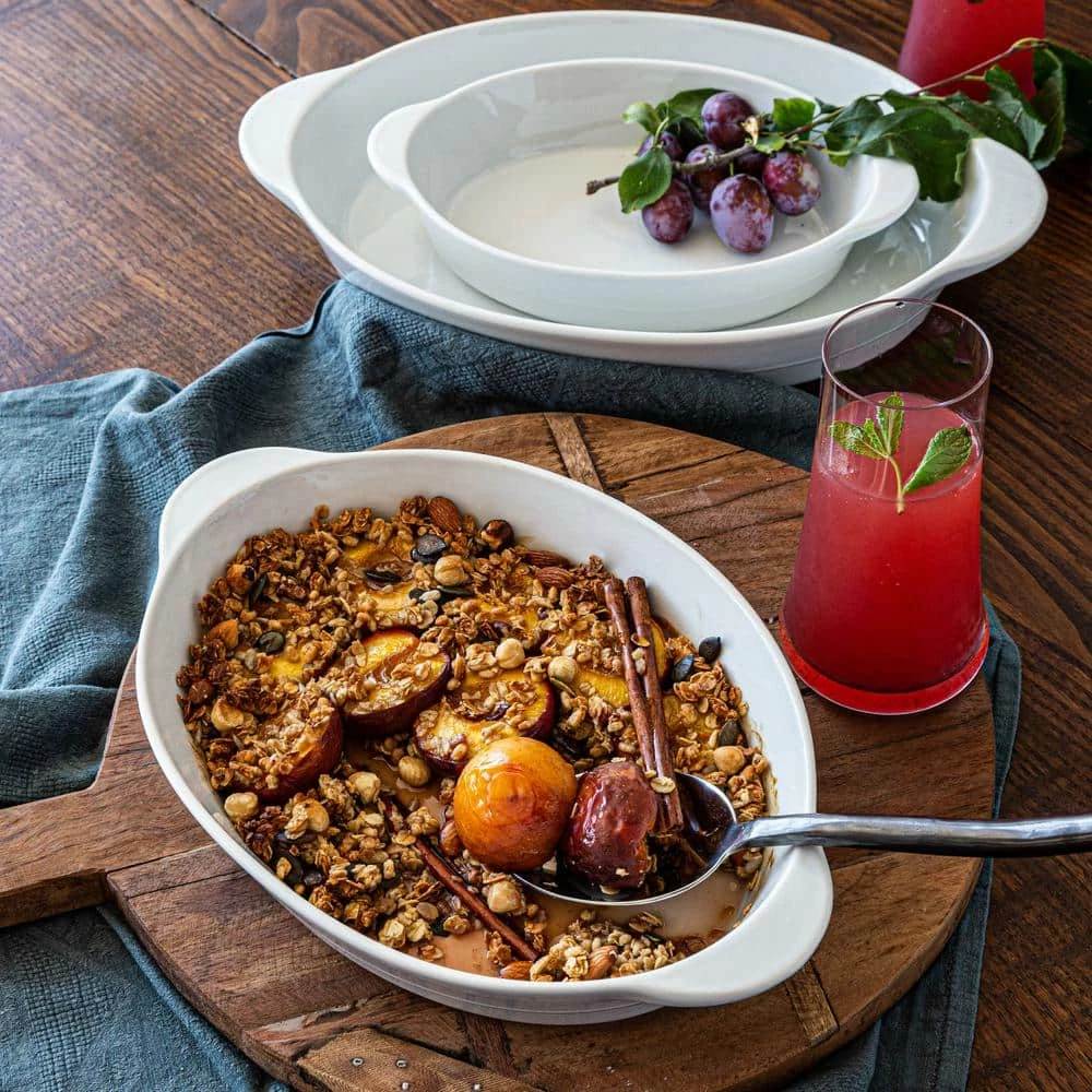 3-Piece Oval White Porcelain Bakeware (Set of 3) by Over and Back 5 3-Piece Oval White Porcelain Bakeware (Set of 3) by Over and Back - Image 5