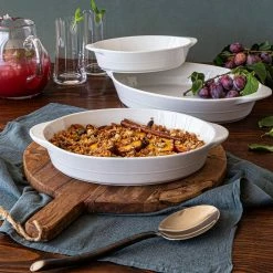 3-Piece Oval White Porcelain Bakeware (Set of 3) by Over and Back 9 3-Piece Oval White Porcelain Bakeware (Set of 3) by Over and Back -Cheap Bakeware Store white over and back bakeware sets 934959 4f 1000