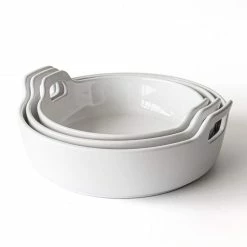 3-Piece Round Porcelain Bakeware Set by Over and Back