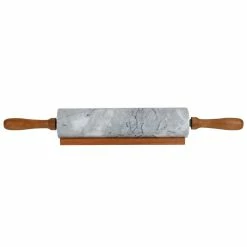 Marble Rolling Pin White with Wooden Rest by Home Basics 9 Marble Rolling Pin White with Wooden Rest by Home Basics -Cheap Bakeware Store white rolling pins hdc50358 c3 1000