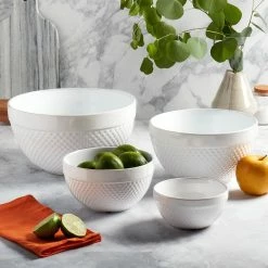 4-Piece Mixing Bowls Hobnail White by Tabletops Gallery -Cheap Bakeware Store white tabletops gallery mixing bowls ttu e1650 ec 31 1000