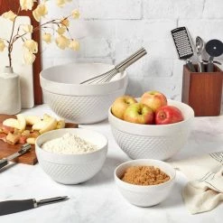 4-Piece Mixing Bowls Hobnail White by Tabletops Gallery -Cheap Bakeware Store white tabletops gallery mixing bowls ttu e1650 ec 76 1000