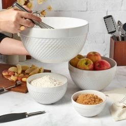 4-Piece Mixing Bowls Hobnail White by Tabletops Gallery -Cheap Bakeware Store white tabletops gallery mixing bowls ttu e1650 ec 77 1000