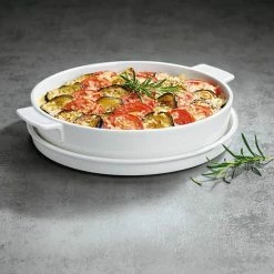 Clever Cooking 2-Piece 11 in. Round Casserole Dish with Lid by Villeroy & Boch -Cheap Bakeware Store white villeroy boch bakeware sets 1360216200 1f 1000